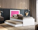 Ver imagem 2 de Cama Laura Branco e Rosa Solteiro com Auxiliar