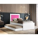 Ver imagem 2 de Cama Laura Branco e Rosa Solteiro com Auxiliar