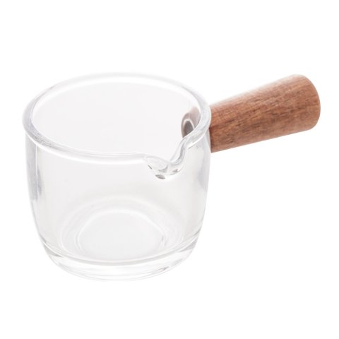 Molheira Mini de Vidro Grosso Cabo Bambu 100ml Gourmet 7cm