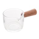 Ver imagem 1 de Molheira Mini de Vidro Grosso Cabo Bambu 100ml Gourmet 7cm