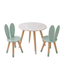 Ver imagem 2 de Conj Mesa 2 Cadeiras Coelho Infantil MDF15MM Pés Pinus:Menta