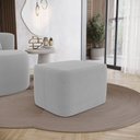 Ver mais imagens de Kit 02 Puffs Decorativos Living Yumi Retangular 60cm Cinza Claro - Desk Design