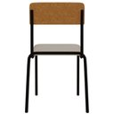 Ver imagem 5 de Kit 02 Cadeiras Estofada para Sala de Jantar Sense Preto C01 Linho Palha Courino Caramelo - Lyam