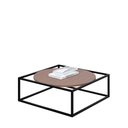 Ver imagem 1 de Mesa de Centro Sala 64x64x33cm Aço Preto e Madeira Industrial Moon Don Castro Decor