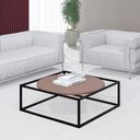 Ver imagem 2 de Mesa de Centro Sala 64x64x33cm Aço Preto e Madeira Industrial Moon Don Castro Decor