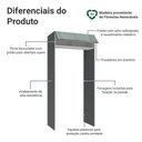 Ver imagem 3 de Porta-geladeira 103 Cm 1 Porta Basculante Cinza/branco/cinza Lux Madesa