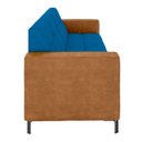 Ver imagem 6 de Sofá Living Decorativo Houston 2 Lugares 180cm Pés em Metal Veludo/ Pu Azul/ Caramelo G33 - Gran Bel