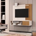 Ver imagem 1 de Painel Home Suspenso Babilônia para Tv 43 Polegadas Off-white/ripado