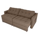 Ver imagem 2 de Sofá Cama Reclinável 2 Lugares 220cm Nayla Boucle Marrom Matrix Boucle Marrom