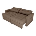 Ver imagem 3 de Sofá Cama Reclinável 2 Lugares 220cm Nayla Boucle Marrom Matrix Boucle Marrom