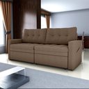 Ver imagem 6 de Sofá Cama Reclinável 2 Lugares 220cm Nayla Boucle Marrom Matrix Boucle Marrom
