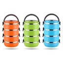 Ver imagem 1 de Kit Marmita 4 Compartimentos Empilhavel Inox Termica Hermetica Lunch Box Fitness