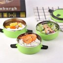 Ver mais imagens de Kit Marmita 4 Compartimentos Empilhavel Inox Termica Hermetica Lunch Box Fitness