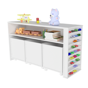 Rack com Baús Infantil e Porta Carrinhos Giuseppe 100% Mdf Woodcore