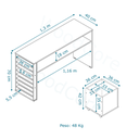 Ver imagem 4 de Rack com Baús Infantil e Porta Carrinhos Giuseppe 100% Mdf Woodcore