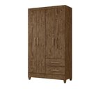 Ver imagem 7 de Guarda Roupa Solteiro 4 Portas 2 Gavetas Chile - Castanho Wood
