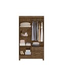 Ver imagem 6 de Guarda Roupa Solteiro 4 Portas 2 Gavetas Chile - Castanho Wood