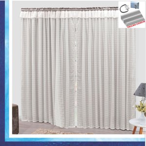 Cortina Romantic Semiblackout e Voal 2,00 x 1,70 para Trilho Comum - Palha