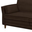 Ver imagem 3 de Sofá Living 3 Lugares 220cm Pés Madeira Efraim F05 Veludo Marrom - Mpozenato