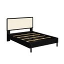 Ver imagem 2 de Cama Casal com Cabeceira Fixa 138cm Palhinha Oslo Nero 27055
