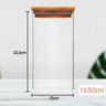 Kit Com 3 Potes Herméticos de Vidro com Tampa de Bambu 1100ml, 1650ml e 2000ml - 3