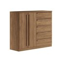 Ver imagem 6 de Cômoda Casal Málaga Gold 2 Portas e 5 Gavetas Jatoba/areia - Santos Andirá