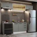 Ver imagem 1 de Cozinha Compacta 280003 Com Armário E Balcão Branco/Cinza