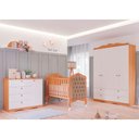 Ver imagem 2 de Berço Americano que Vira Cama Harmonia com Capitone Nature/branco - Permóbili Baby 100% Mdf