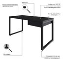 Ver imagem 3 de Mesa Diretor c/01 Gav. 150x70x75cm Yon YOME71501G Preto Tx - Est.Preta