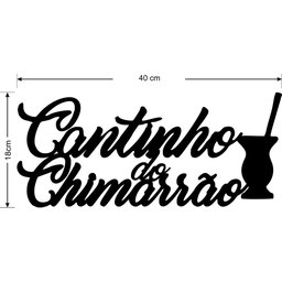 Painel Decorativo Cantinho Do Chimarrão Gaúcho Mdf Preto - 3