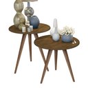 Ver imagem 4 de Kit Mesa Isa Lateral e Canto de Sofá Retrô com 3 Pernas Decoração Freijó