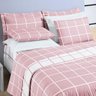 Kit Cobre Leito Colcha Brooklyn Solteiro Quadriculado Micropercal 200 Fios 2 Peças - Rosa - 2