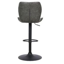 Kit 2 Banquetas Altas Itajaí Rivatti Madeira Revestida em Poliuretano (Pu) Cinza Base Disco Preta - 5