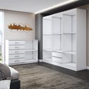 Ver imagem 5 de Guarda-roupa Luna 6 Portas 2 Gavetas com Cômoda 2 Portas 5 Gavetas Branco - Panorama Móveis