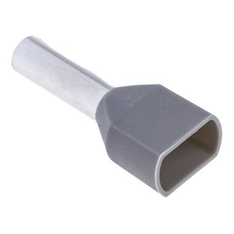 Kit 1000pçs Terminal Elétrico Ilhós Tubular Duplo 4mm Cinza