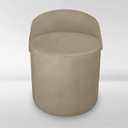 Ver imagem 1 de Puff Orgânico Redondo com Encosto Luxo Composé Corino e Suede para Sala e Recepção:capuccino