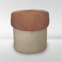 Ver imagem 6 de Puff Orgânico Redondo com Encosto Luxo Composé Corino e Suede para Sala e Recepção:capuccino