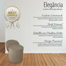 Puff Orgânico Redondo com Encosto Luxo Composé Corino e Suede para Sala e Recepção:capuccino - 2