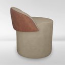 Ver imagem 5 de Puff Orgânico Redondo com Encosto Luxo Composé Corino e Suede para Sala e Recepção:capuccino