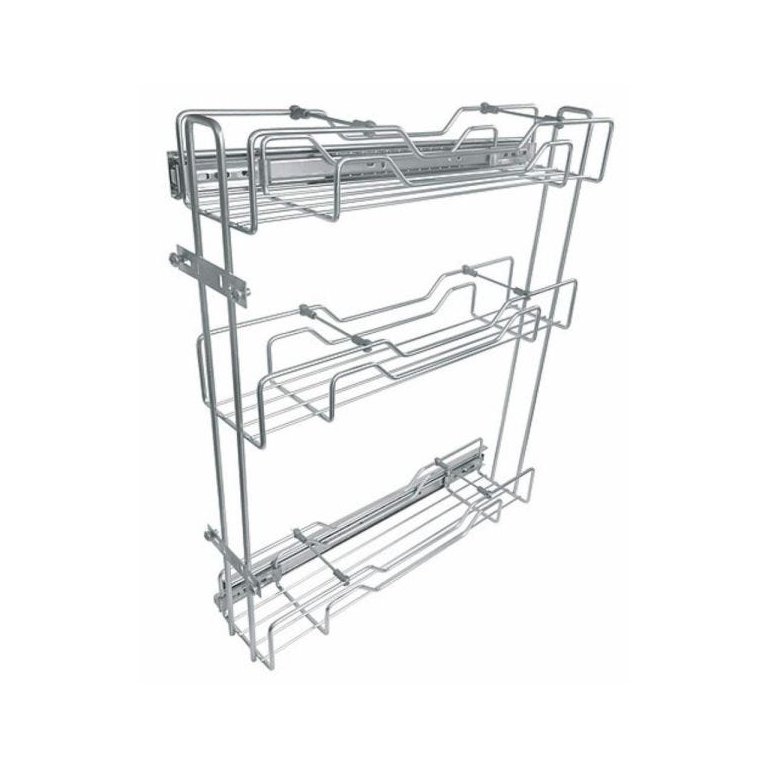 Porta Latas Cromado Triplo com Trilhos 8694 - Jomer