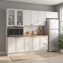 Ver imagem 1 de Cozinha Compacta Modulada 4 Peças com Tampo Casuá Branca Unna