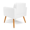Ver imagem 5 de Kit 2 Poltronas Pés Palito Castanho Marisa Corano Branco D03 - D'Rossi