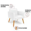 Ver imagem 6 de Kit 2 Poltronas Pés Palito Castanho Marisa Corano Branco D03 - D'Rossi
