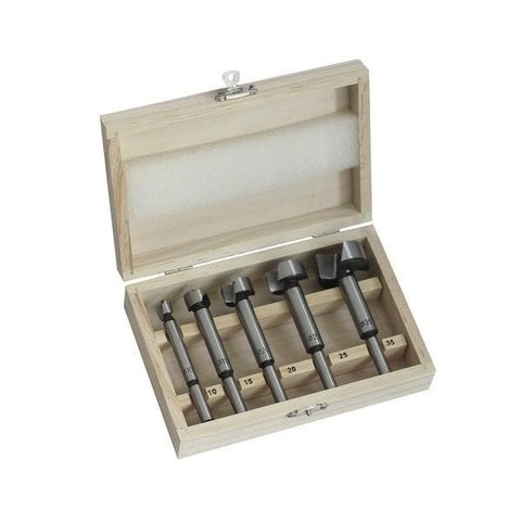 Kit 5 Brocas Forstner Fresa 10 a 35mm para Dobradiça Madeira Sparta