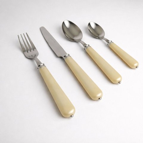 Conjunto de Talheres 4 Peças Pérola em Aço Inox