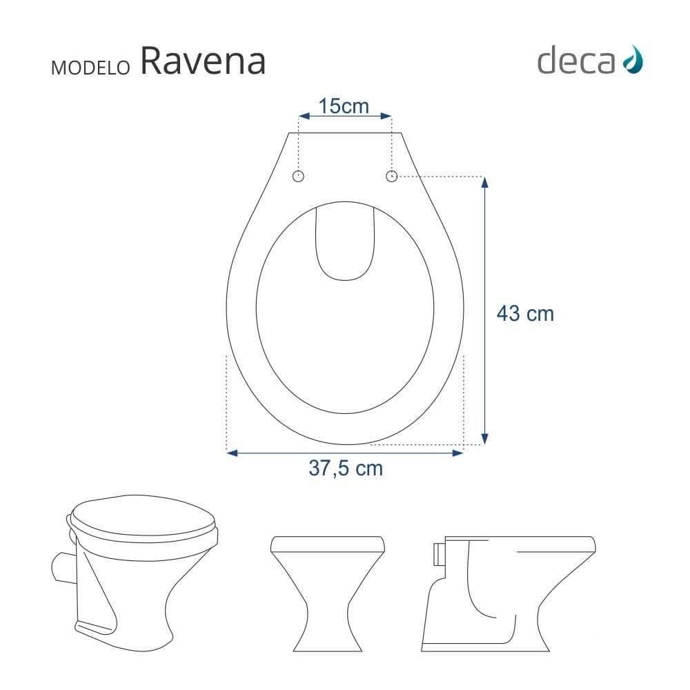 Assento Sanitário Soft Close Ravena Cinza Real para Vaso Deca com Ferragem Dourada - 3
