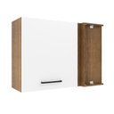Ver imagem 1 de Armário de Cozinha Aéreo de Canto 1 Porta Rustic/Branco Agata Madesa