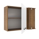 Ver imagem 5 de Armário de Cozinha Aéreo de Canto 1 Porta Rustic/Branco Agata Madesa