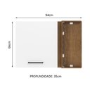 Ver imagem 3 de Armário de Cozinha Aéreo de Canto 1 Porta Rustic/Branco Agata Madesa