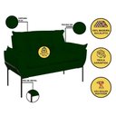 Ver imagem 7 de Poltrona Sofá Luxo Base Metal Preto Recepção Escritório Cor:verde